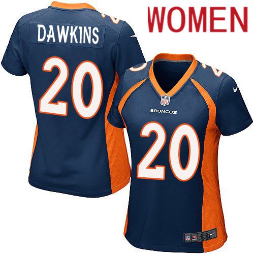 Women Denver Broncos #20 Brian Dawkins Navy Blue Nike Game Alternate NFL Jersey